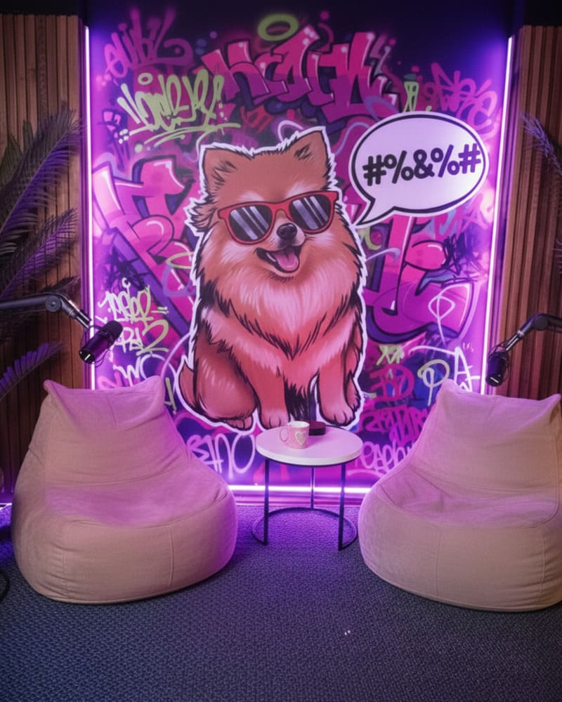 Interior de podcast en Vertaizen podcast