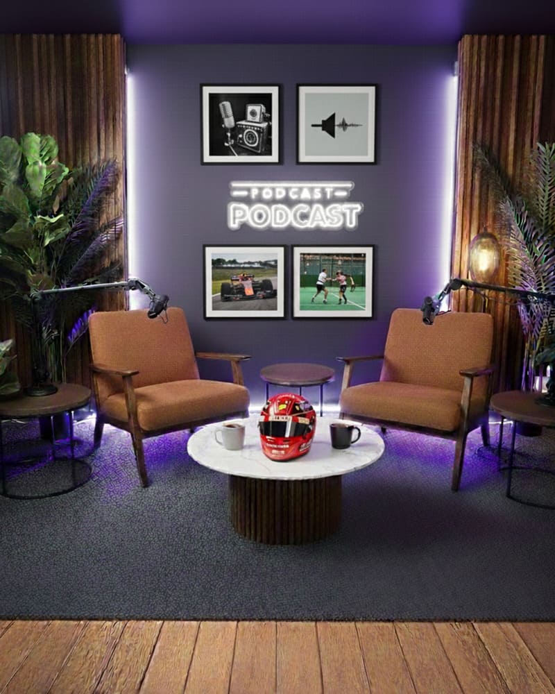 Interior de podcast en Vertaizen podcast